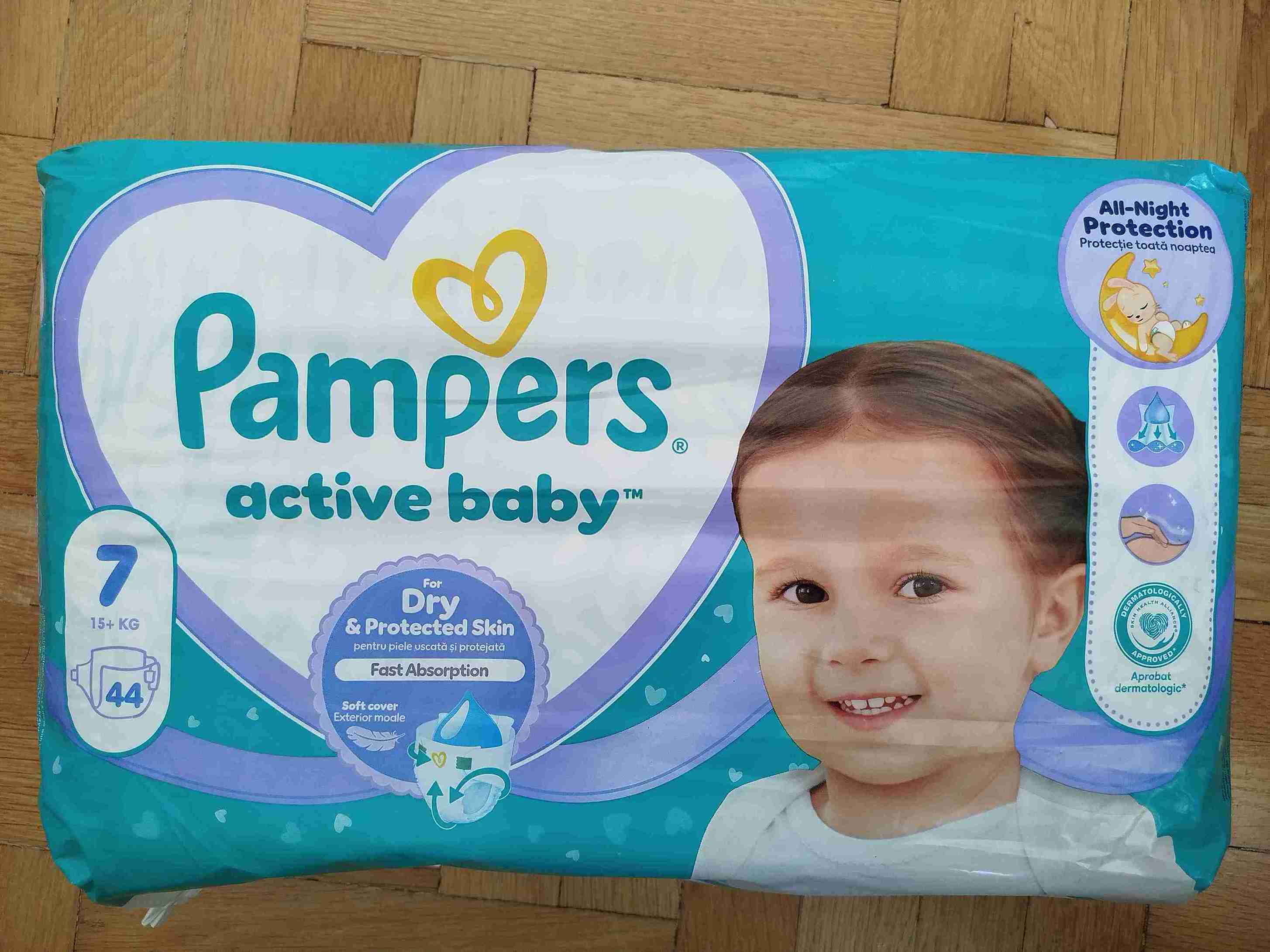 Pampers Active Baby mărimea 7 44 bucăți